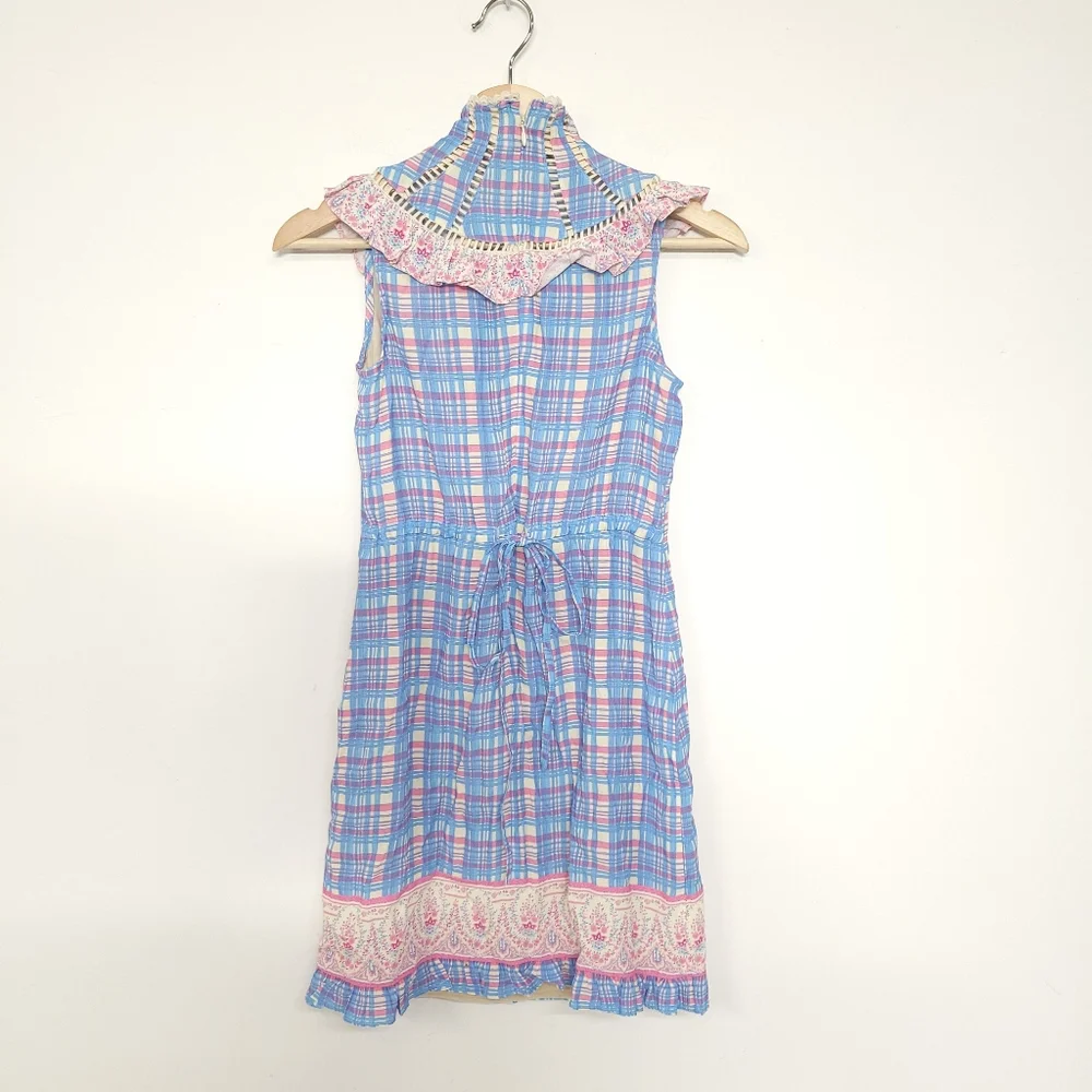 Anthropologie Plenty by Tracy Reese Plaid Ruffle Flower Mini Dress, size xsp. - Picture 11 of 16